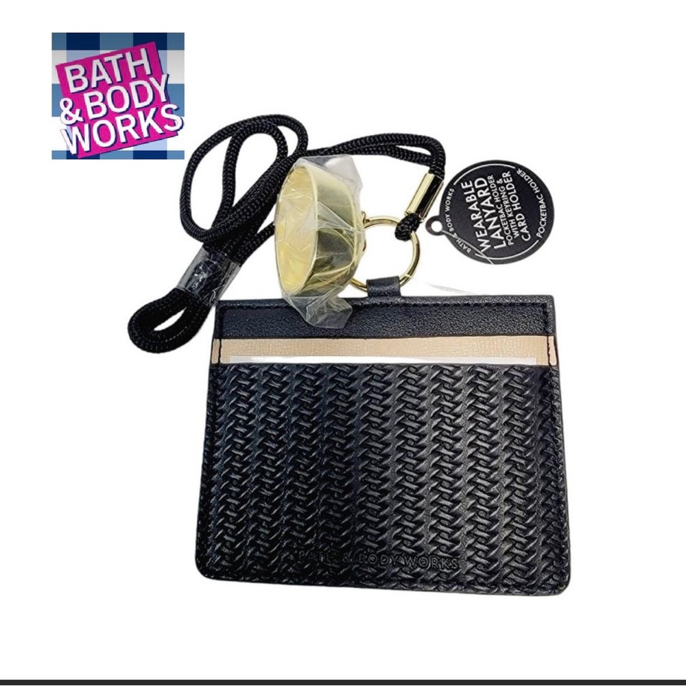 B&BW Wearable Black Lanyard Card Pocbac Holder with Key Ring